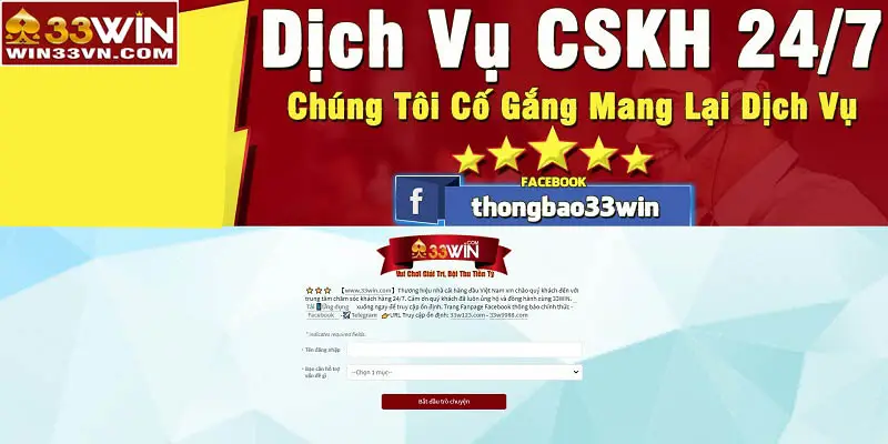 Giới thiệu TP Game Bài 33WIN hệ thống CSKH chuyên nghiệp