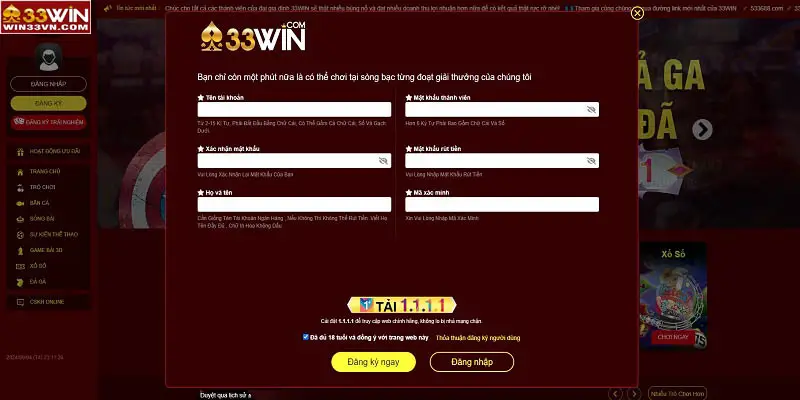 Tham gia chơi cá cược dễ dàng tại Game Bài 33WIN