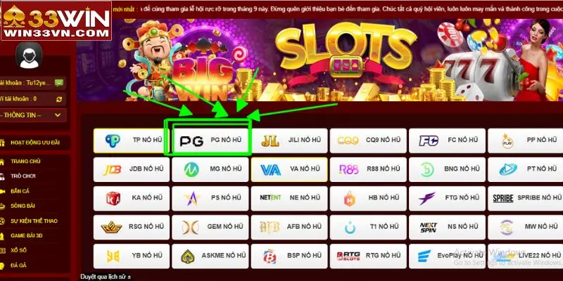 Giới thiệu PG nổ hũ 33WIN cơ bản cho hội viên