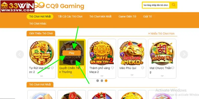 Hướng dẫn tham gia nổ hũ tại sảnh CQ9 33win