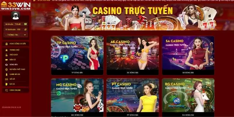 Sảnh casino trực tuyến đa dạng thể loại cho anh em lựa chọn