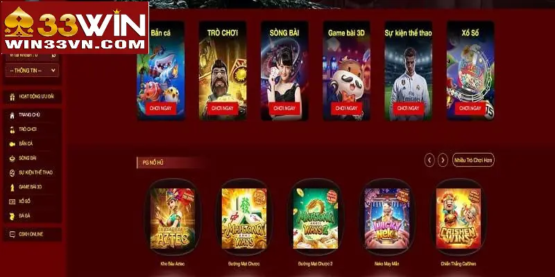 Top 03 trò chơi hot tại 33WIN